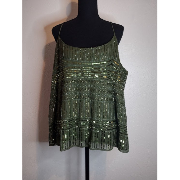 ASOS Curve Tops - Asos Curve Beaded Cami 18 Olive